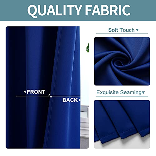 Blackout Curtains for Bedroom and Living Room 95 Inches Long (52"W x 95"L (Pack of 2) / Royal Blue)