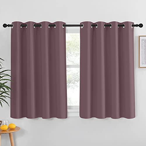 Short Blackout Curtains for Bathroom (Dry Rose / 52"W x 45"L (Pack of 1))