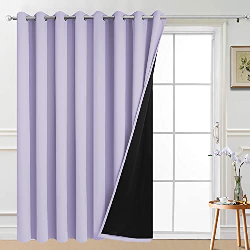 Lilac 100% Blackout Patio Door Curtain Panels W100 x L84 (100"W x 84"L (Pack of 1) / Lilac)