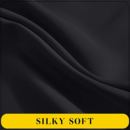 Black Blackout Curtains with Attached Valance (Jet Black / 52"W x 45"L (Pack of 2))