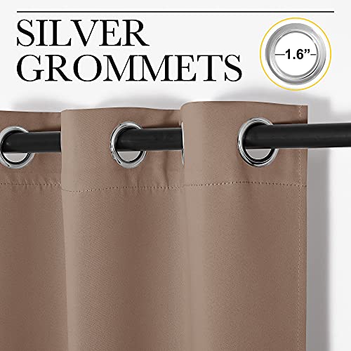 Blackout Window Curtains and Drapes for Kitchen (Cappuccino / 29"W x 45"L (Pack of 2))
