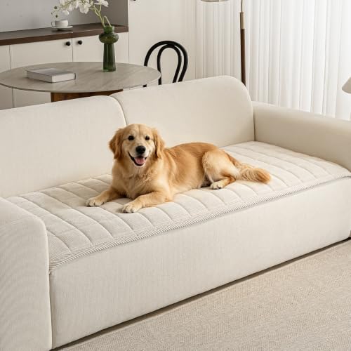 Couch Covers for Dogs (Beige White / 1PC/27.6"x70.9")