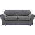 3 Piece Stretch Sofa Covers for 2 Cushion Sofa Couch Covers for Living Room Furniture Cover (Medium-XL / Grey)