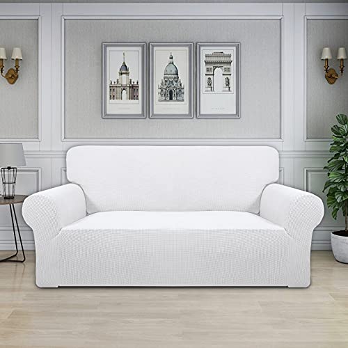 Stretch Oversized Loveseat Couch Covers Washable Snow White (Medium-XL Loveseat / Snow White)