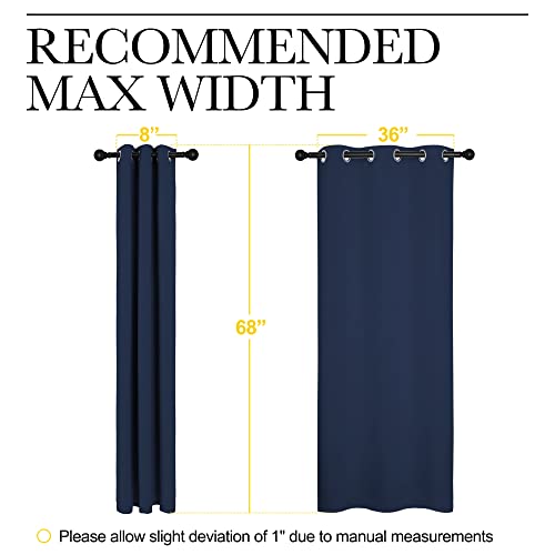 Navy Blackout Curtains for Kid's Room 42" Wide x 68" Long 2 Panels (Navy / 42"W x 68"L (Pack of 2))