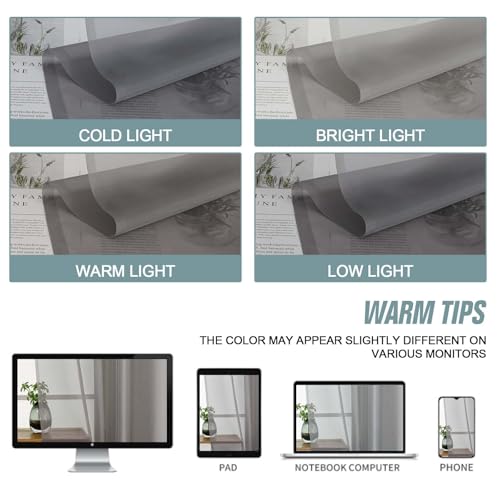 Grey Small Sheer Curtains 2 Panels (42"W x 36"L (Pack of 2) / Charcoal Grey)