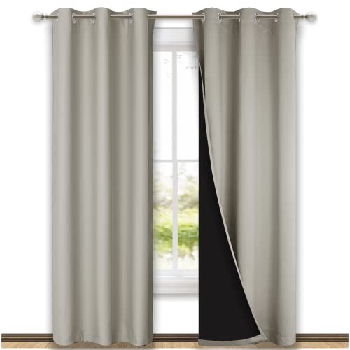 Natural Blackout Curtains 80 inches Long (Natural / 42"W x 80"L (Pack of 2))