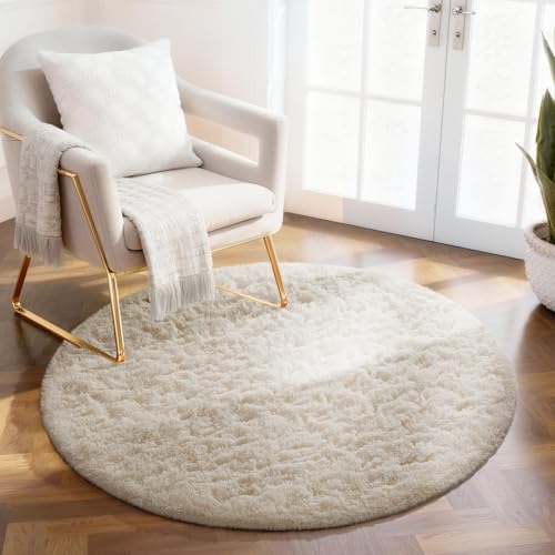 Round Rugs 2Ft Ivory Circle Area Rug (2- Ivory / 2' (Round))