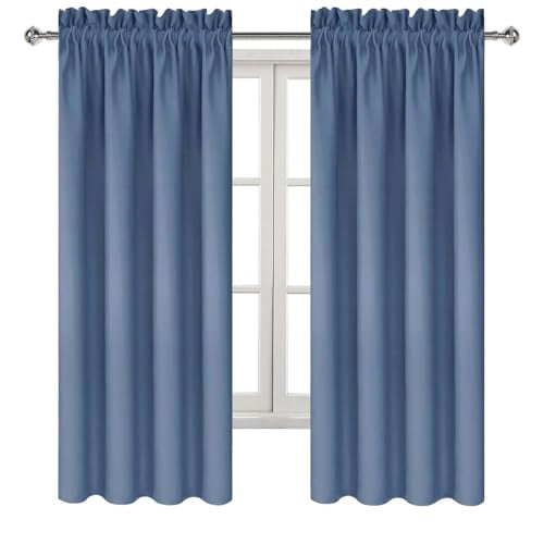 Blackout Curtains for Bedroom 42 x 63 Inch Long Dusty Blue 2 Panels (Dusty Blue / 42"W x 63"L (Pack of 2))