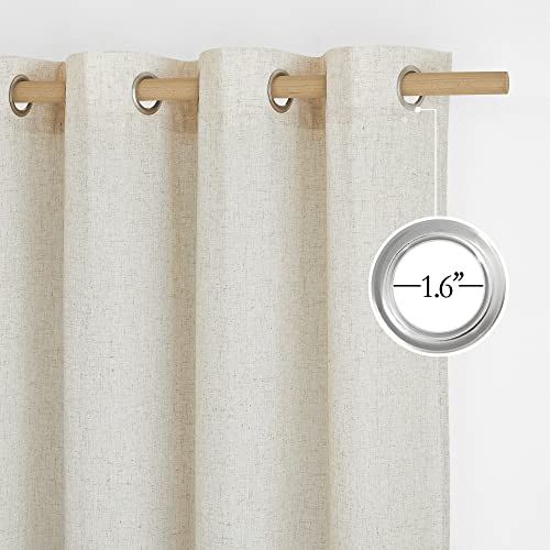 Natural Short Linen Cafe Curtains for Kitchen (Natural / 42"W x 48"L (Pack of 2))