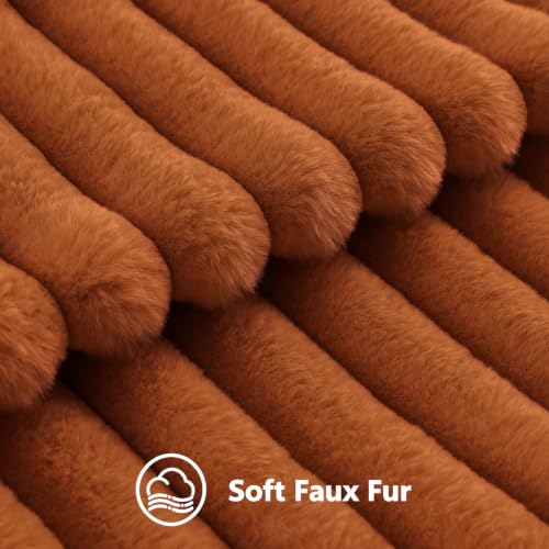 Fall Faux Fur Throw Pillow Covers 22x22 Set of 2 Light Rust (Light Rust / 22" x 22" (Pack of 2))