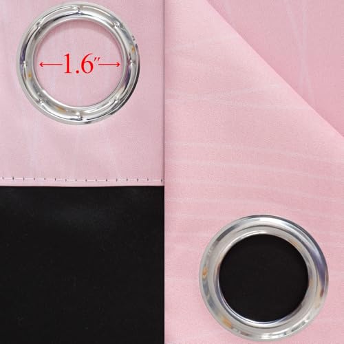 Pink and Grey Ombre Blackout Curtains for Living Room 84 Inch Long 2 Panels (Grey and Pink / 52"W x 84"L (Pack of 2))