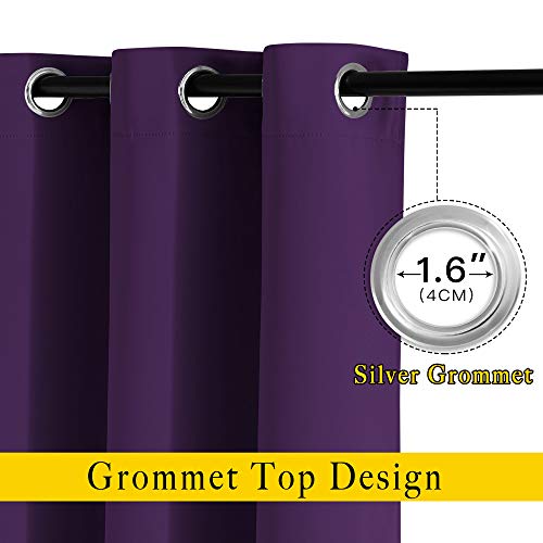Blackout Curtains Drapery Panels (Royal Purple / 52"W x 84"L (Pack of 2))