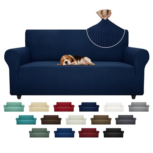 Super Stretch Couch Cover (Navy Blue / Large (72"-92"))