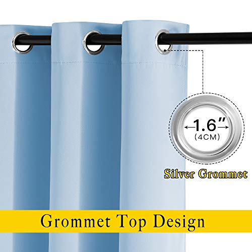Blackout Patio Curtains for Windows 84 inch Length (Blue / 80"W x 84"L (Pack of 2))