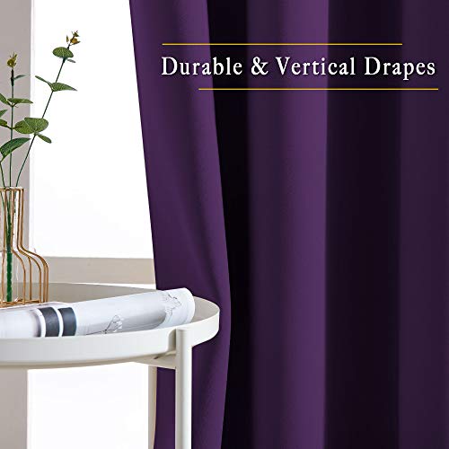 Insulated Curtains Blackout Draperies (Royal Purple / 52"W x 95"L (Pack of 2))