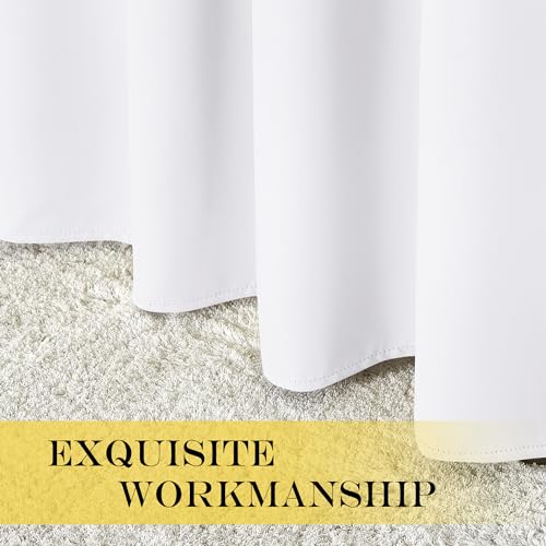 Room Darkening White Curtain 66 inches Long (White / 66"W x 66"L (Pack of 1))