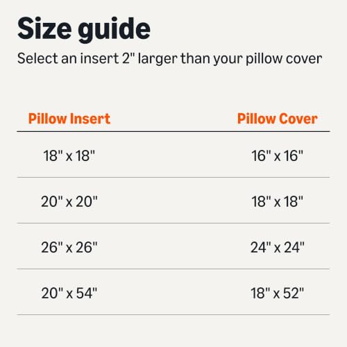 Square Hypoallergenic Down Alternative Pillow Insert (20 x 20 inches / 2 Pack)