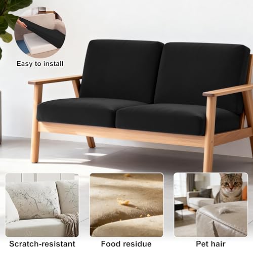 4 Pcs Outdoor Cushion Covers (Black / 4PCS)