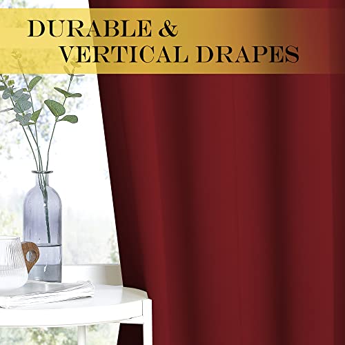 Blackout Curtains for Doorway 78 inches Long (Burgundy Red / 52"W x 78"L (Pack of 2))