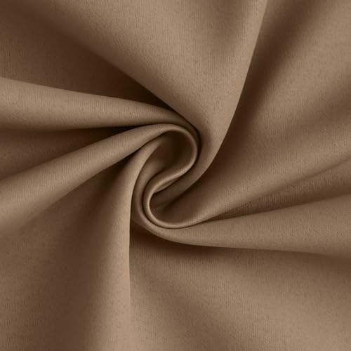 Khaki Blackout Curtains 84 Inches Long for Bedroom 50" Wide 2 Panel (50"W x 84"L (Pack of 2) / Khaki With White Backing)