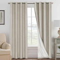 100% Blackout Linen Curtains 90" L 2 Panels Cobblestone (Cobblestone / 52"W x 90"L (Pack of 2))