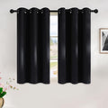 Blackout Curtains 45 Inches Long Kitchen Drapes (Black / 42"W x 45"L (Pack of 2))