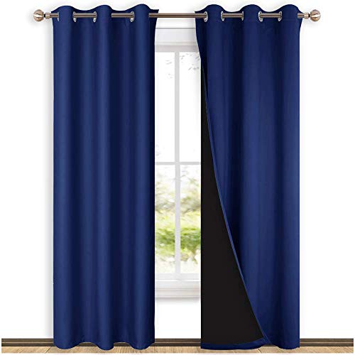 Blackout Curtains 80 inches Long (Royal Blue / 42"W x 80"L (Pack of 2))