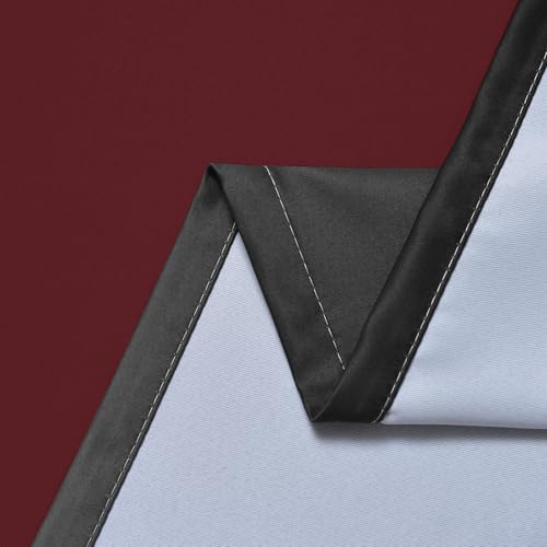 Ombre Burgundy and Black Room Darkening Curtains 84 inch Length (52"W x 84"L (Pack of 2) / Burgundy and Black)