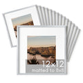12x12 Silver Metal Picture Frames Matted to 8x8 (Set of 15 / Silver Metal / 12x12 in)