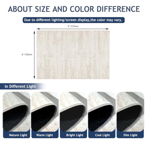 6x9 Area Rugs for Living Room (Beige / 6' x 9' (Rectangular))
