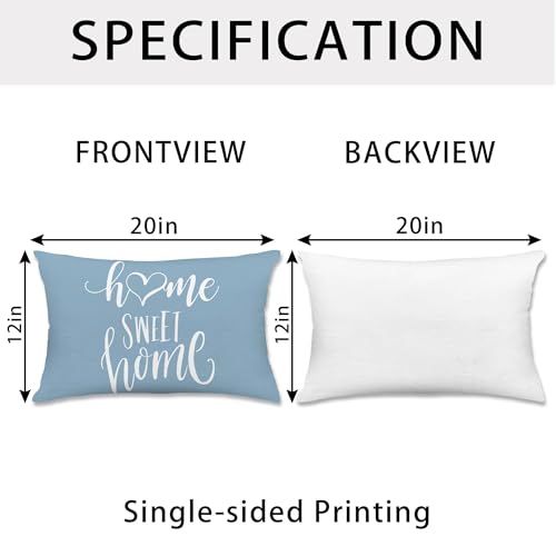 Throw Pillow Covers 12x20 (Blue Aqua / 20" x 12" (Pack of 4))