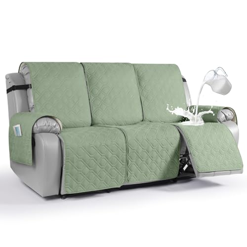 Waterproof Recliner Couch Covers Washable (Light Green / 3 Seater)