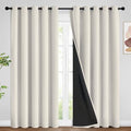 Cream 100% Blackout Curtains Room Darkening Living Room 84 Inch (Cream / 62"W x 84"L (Pack of 2))