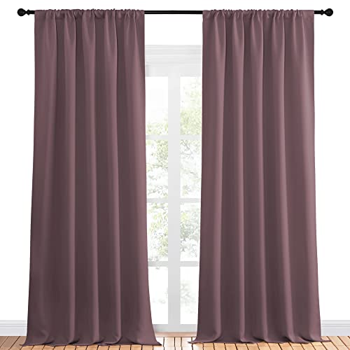 Room Darkening Curtains for Bedroom (Dry Rose / 52"W x 95"L (Pack of 2))