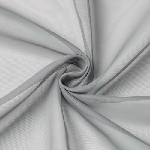 Kitchen Curtains 24 Inch Length Tier 2 Pieces (Light Grey / 42"W x 24"L (Pack of 2))