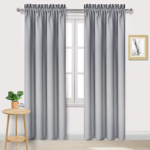 Blackout Curtains for Bedroom Living Room 42 x 84 Inch Long 2 Panels (Silver Grey / 42"W x 84"L (Pack of 2))