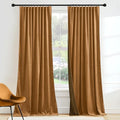Bronze Velvet Blackout Curtains 96 inches for Bedroom Living Room (Bronze / 52"W x 96"L (Pack of 2))