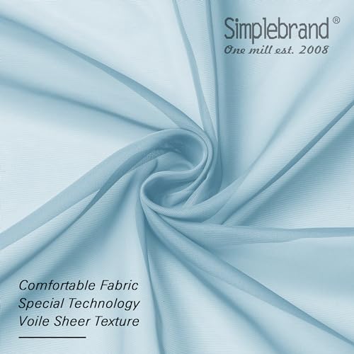 Sky Blue Sheer Curtains 63 Inch Length 2 Panels (Sky Blue / 42"W x 63"L (Pack of 2))