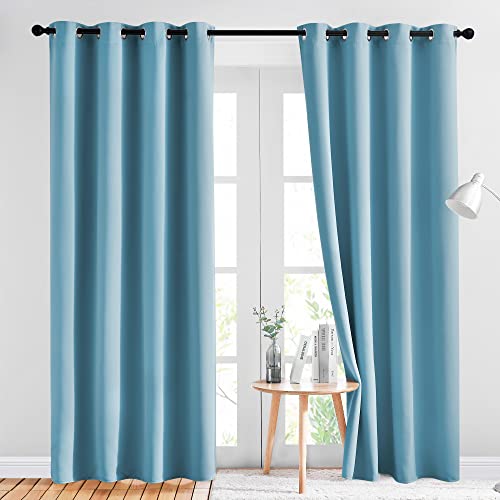 Blackout Curtains Panels for Window (Teal Blue / 52"W x 84"L (Pack of 2))