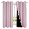 100% Blackout Short Curtains with Black Liners (Lavender Pink / 37"W x 63"L (Pack of 2))