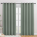 Blackout Draperies Curtains for Kids Room (Greyish Green / 70"W x 84"L (Pack of 2))