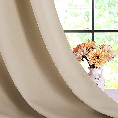 Room Darkening Draperies Window Curtain Panels (Biscotti Beige / 60"W x 84"L (Pack of 2))