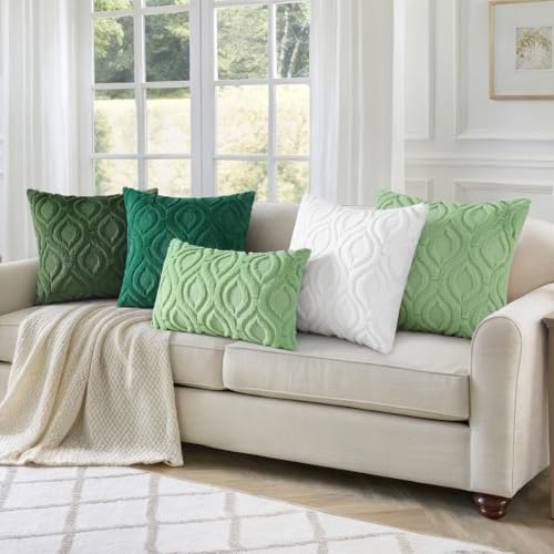 Faux Fur Plush Soft White Throw Pillow Covers 16x16 Set of 2 (16" x 16" (Pack of 2) / White)