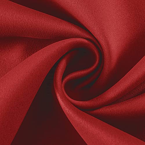 Blackout Curtains 54 Inch Length 2 Panels Set (Red / 52"W x 54"L (Pack of 2))