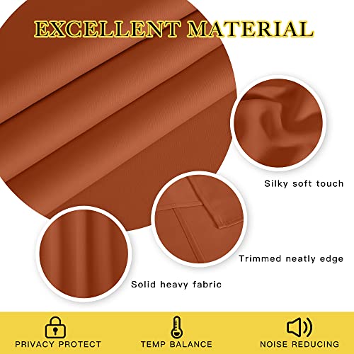 Blackout Curtains 54 Inches Long (Burnt Orange / 66"W x 54"L (Pack of 1))