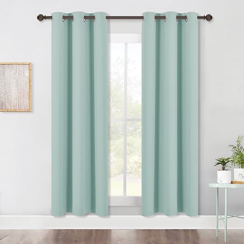 Blackout Window Curtains 70" L (Aqua Blue / 34"W x 70"L (Pack of 2))