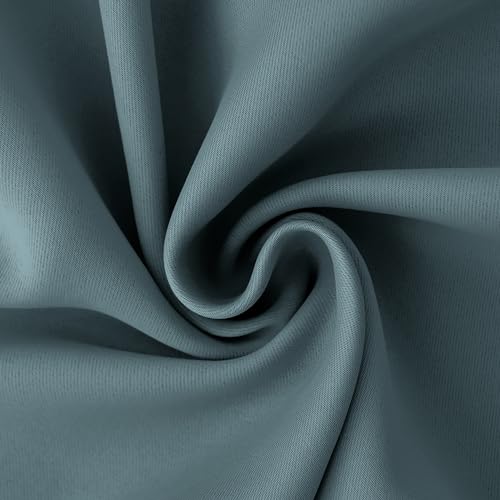 Stone Blue Blackout Curtains for Bedroom 72 Inch Long (Stone Blue / 42"W x 72"L (Pack of 2))