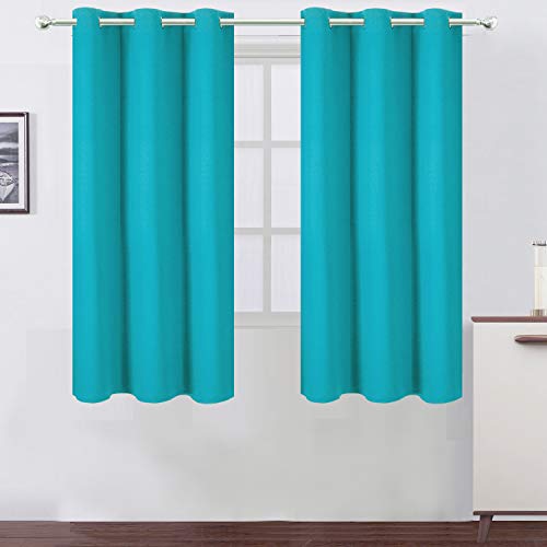 Teal Blackout Curtains 40 x 63 Inch Length (Teal / 40"W x 63"L (Pack of 2))