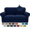 3 Piece Stretch Loveseat Sofa Cover (55"-69"(2 Cushions) / Navy Blue)